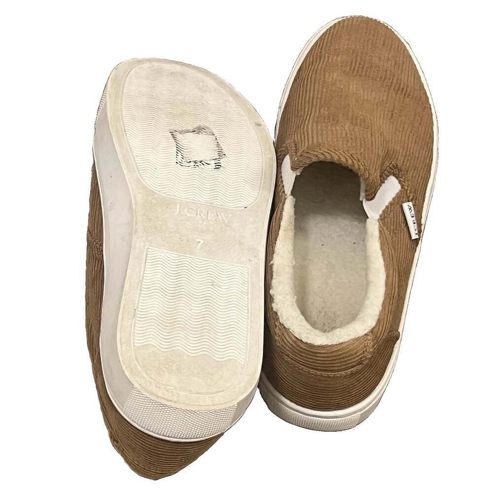 J.Crew Corduroy Faux Sherpa Lined Slip On Loafers Brown Women’s Size 7 - Picture 8 of 8